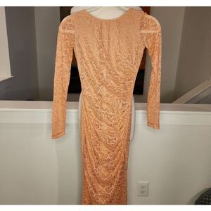 Dress the Population Lace Long Sleeve Dress in Peach Size S NWT